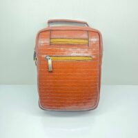 کیف چرم طبیعی دوشی کوچک مردانه عسلی