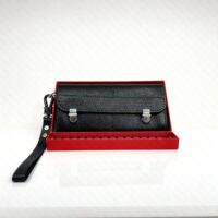 کیف دستی چرم طبیعی مردانه مشکی فلوتر سگکی