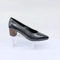 کفش پاشنه دار چرم طبیعی زنانه مدل کروکو پاشنه چوب