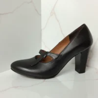 کفش پاشنه دار چرم طبیعی زنانه کد 9001