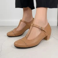 کفش عروسکی چرم طبیعی زنانه کد 4040