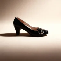 کفش پاشنه دار چرم طبیعی زنانه کد 7001